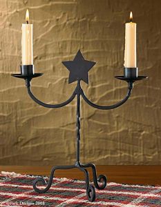 Forged 2 Arm Star Candelabra