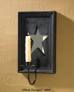 Wood Star Mirror Sconce