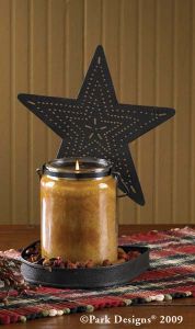 Punched Star Candle Pan Black