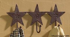 Punched Star Triple Hook Red