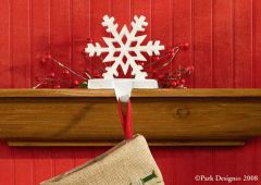 Snowflake Stocking Hanger Wht