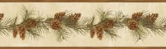Fleming Sand Pine Boughs Trail Wallpaper Border Chesapeake BBC48401B