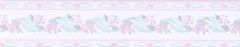 Small Pink Floral Print Textured WallPaper Border