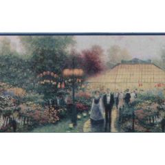 Thomas Kinkade Garden Party Wallpaper Border by Imperial