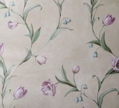 Purple Tulip Wallpaper - Imperial Wallcovering