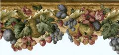Distressed Flower and Fruit Wallpaper Border