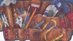 Kids Room Toy Tool Belt Wallpaper Border - Imperial
