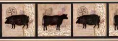 French Cow and Pig Wallpaper Border