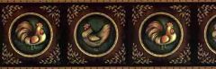 Black Framed Rooster Wallpaper Border EX80968