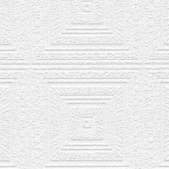 Aztec Panels Paintable Wallpaper White Norwall Wallcovering 48927