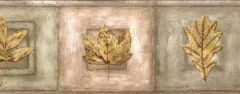 Gold Metallic Leaf Wallpaper Border