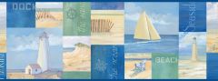 Coastal Breeze Collage Wallpaper Border - Chesapeake Wallcoverings