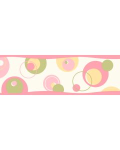 Wobbles Pink Geometric Toss Wallpaper Border Chesapeake BBC46431B