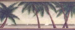 Country House Palm Tree Wallpaper Border