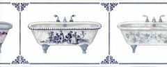 Antique Bathtub Wallpaper Border
