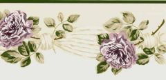 Green Floral Swag Wallpaper Border