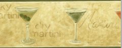 Martini Glasses Wallpaper Border - Waverly