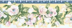 White Magnolia Wall Paper Border