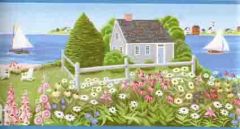 Cottages on the Water Wall Paper Border - Village