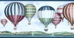 Hot Air Balloons Over Water Wallpaper Border