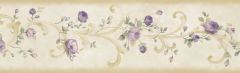 Betty Cream Tearose Acanthus Trail Wallpaper Border Chesapeake BBC77915B
