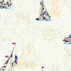 Water'S Edge Blue Aquatic Map Knots Wallpaper Sidewall Chesapeake BBC47501