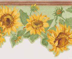 Die Cut Brown Sunflower Wallpaper Border