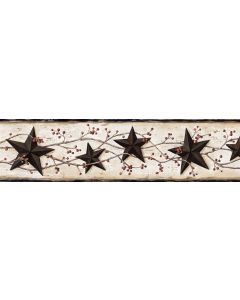 George Cream Tin Star Trail Wallpaper Border Chesapeake BBC65365B