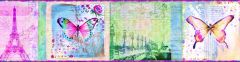 Worldly Pink Bon Voyage Butterflies Border Chesapeake BBC46401B