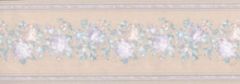 Purple & Blue Flower Wallpaer Border - Concord Wallcoverings