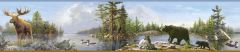 Fresca Blue Moose Lake Portrait Wallpaper Border Chesapeake BBC48541B