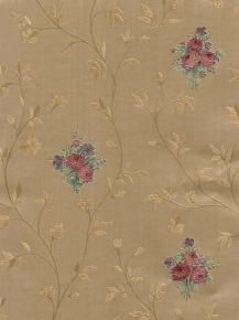 Roses Vines Silk and Satin Wallpaper