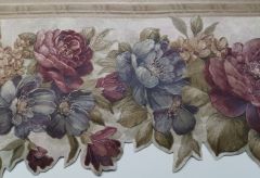 Mixed Flowers Textured Wallpaper Border - Brewster