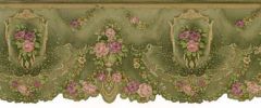 Mauve Satin Flower Wallpaper Border aka 451618B