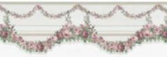 Pink Rose Vine Laser Cut Wallpaper Border - Brewster