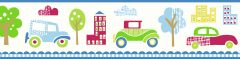 Gatsby Blue City Scape Trail Wallpaper Border Chesapeake BBC46341B