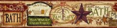 Latrine Red Good Life Signs Wallpaper Border Chesapeake BBC65342B