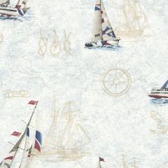 Flagler Navy Water'S Edge Map Wallpaper Sidewall Chesapeake DLR47501