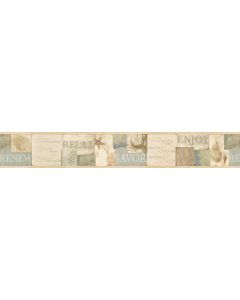 Sagamore Beige Cape Cod wallpaper border Chesapeake DLR53512B