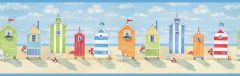 Brighton Blue Beach Cottage wallpaper border Chesapeake DLR53521B