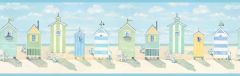 Brighton Aqua Beach Cottage wallpaper border Chesapeake DLR53522B