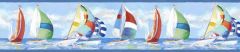 Miramar Blue Regatta wallpaper border Chesapeake DLR53572B