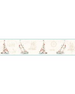Destin Salmon Water'S Edge wallpaper border Chesapeake DLR53592B