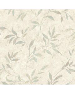 Sanibel Grey Leaf Trail Wallpaper Sidewall Chesapeake DLR54511