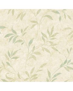 Sanibel Beige Leaf Trail Wallpaper Sidewall Chesapeake DLR54512