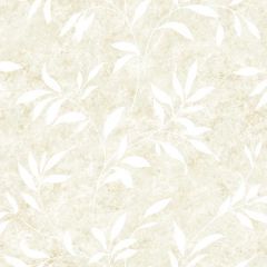 Sanibel Ivory Leaf Trail Wallpaper Sidewall Chesapeake DLR54513