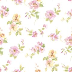 Captiva Pink Watercolor Floral Wallpaper Sidewall Chesapeake DLR54594
