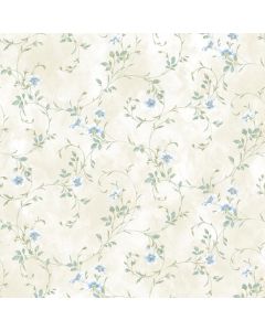 Capri Blue Floral Trail Wallpaper Sidewall Chesapeake DLR54633
