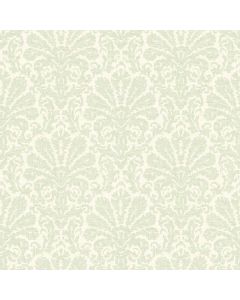 Seascape Green Damask Wallpaper Sidewall Chesapeake DLR54642