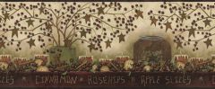 Brown Potpourri Wallpaper Border Chesapeake FFR05131B